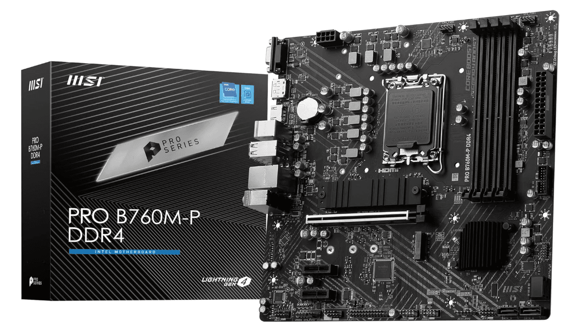 Pllakë amë MSI PRO B760M-P DDR4, mATX, Intel LGA1700, B760