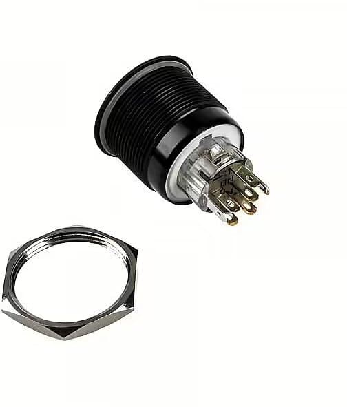 Buton metalik DimasTech Blackline Dot, 25mm, RGB, i zi