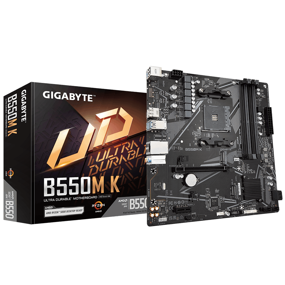 Pllakë amë Gigabyte B550M K 1.0, Micro-ATX, AM4, DDR4, e zezë