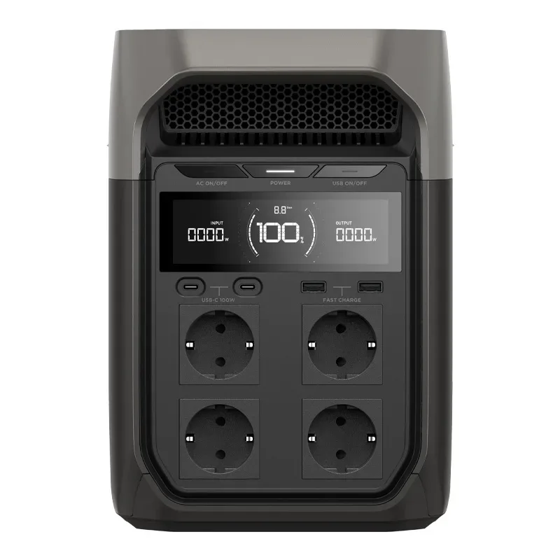 Stacion Energjie, EcoFlow DELTA 3 Portable Power Station, Black