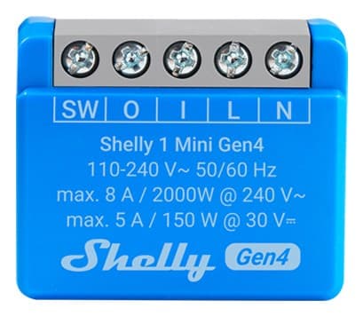 Çelës Smart SHELLY 1 Mini Gen4 Smart switch 1P Blue