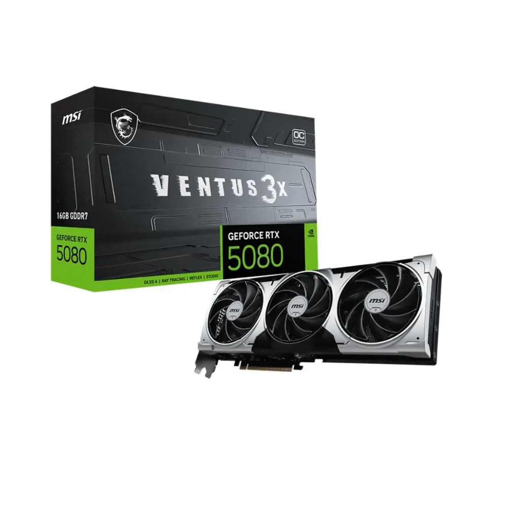 Kartelë Grafike, MSI Graphics Card, RTX 5080 16GB Ventus 3X OC, Black