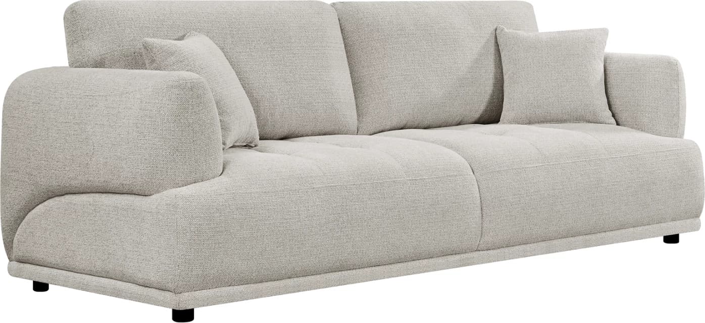 Kauç 3-vendësh STRUCTO, material bezhë e çelët, FH3329.02, 227x94x88cm