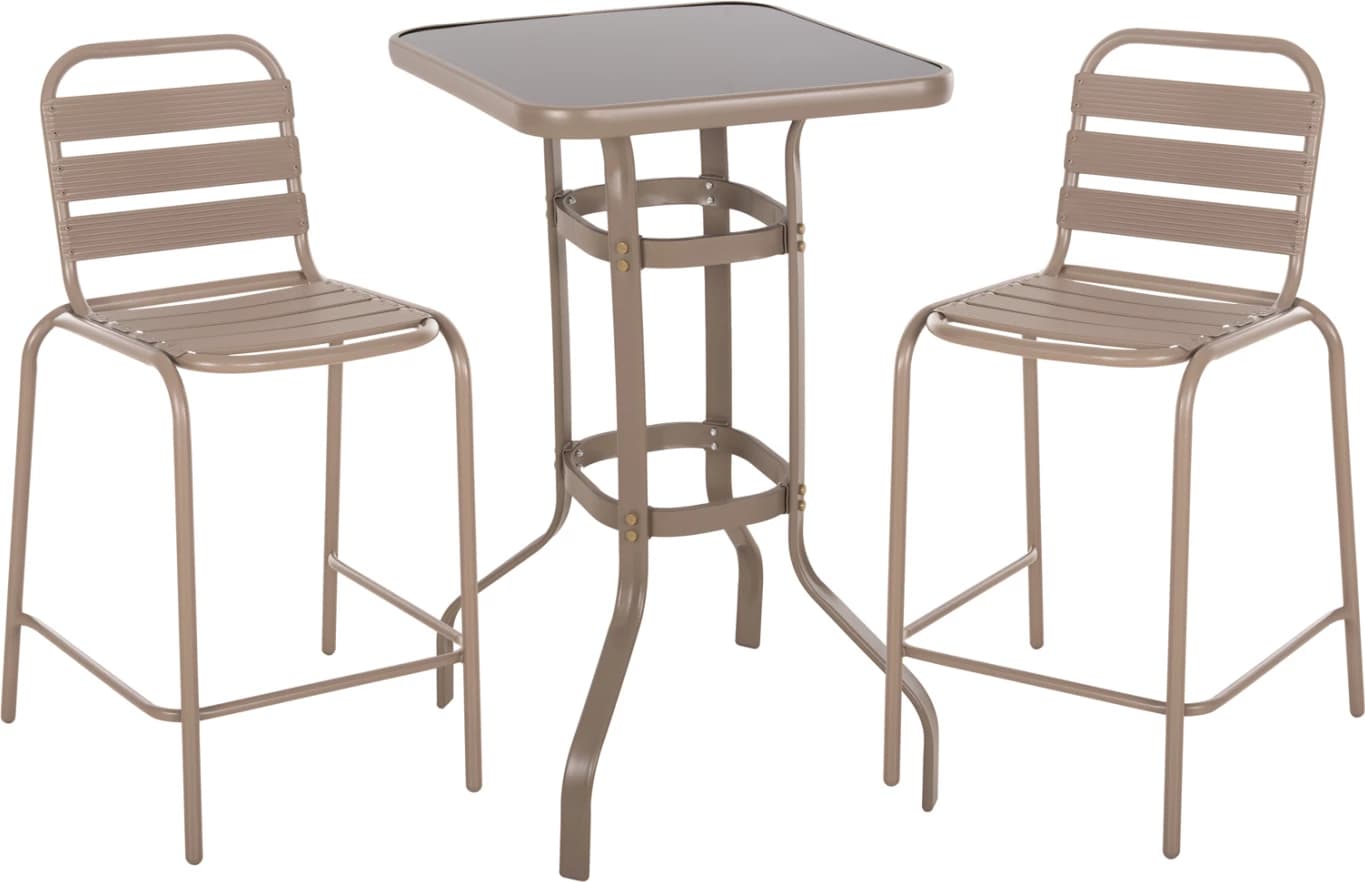 Set për bar Laura FH21056, 3 pjesë, metal/ngjyrë shampanje