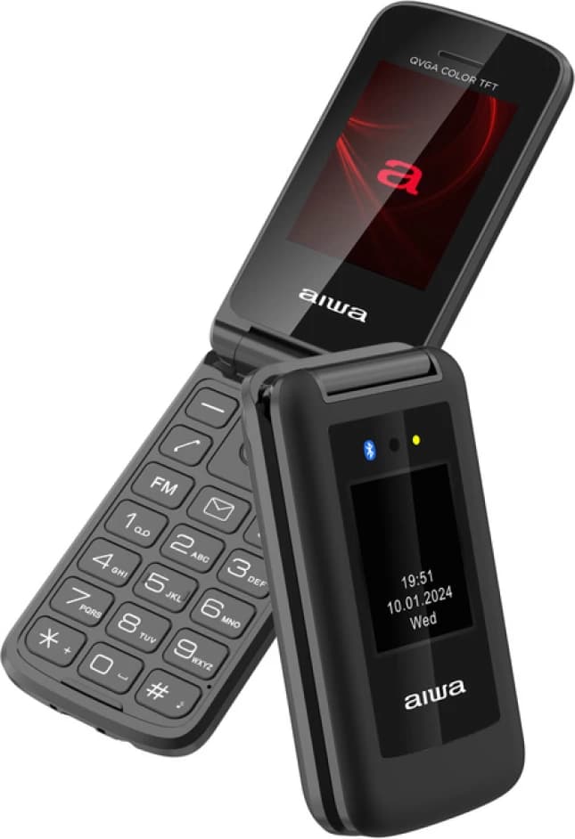 Celular me kapak Aiwa FP-30 2G, SOS, ekran 2.4\" + 1.77\", 32 MB, USB-C, i zi