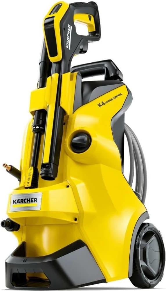 Larës me presion Kärcher K4 Power Control Flex Home EU, 130 bar, zorrë 8 m PremiumFlex, e verdhë
