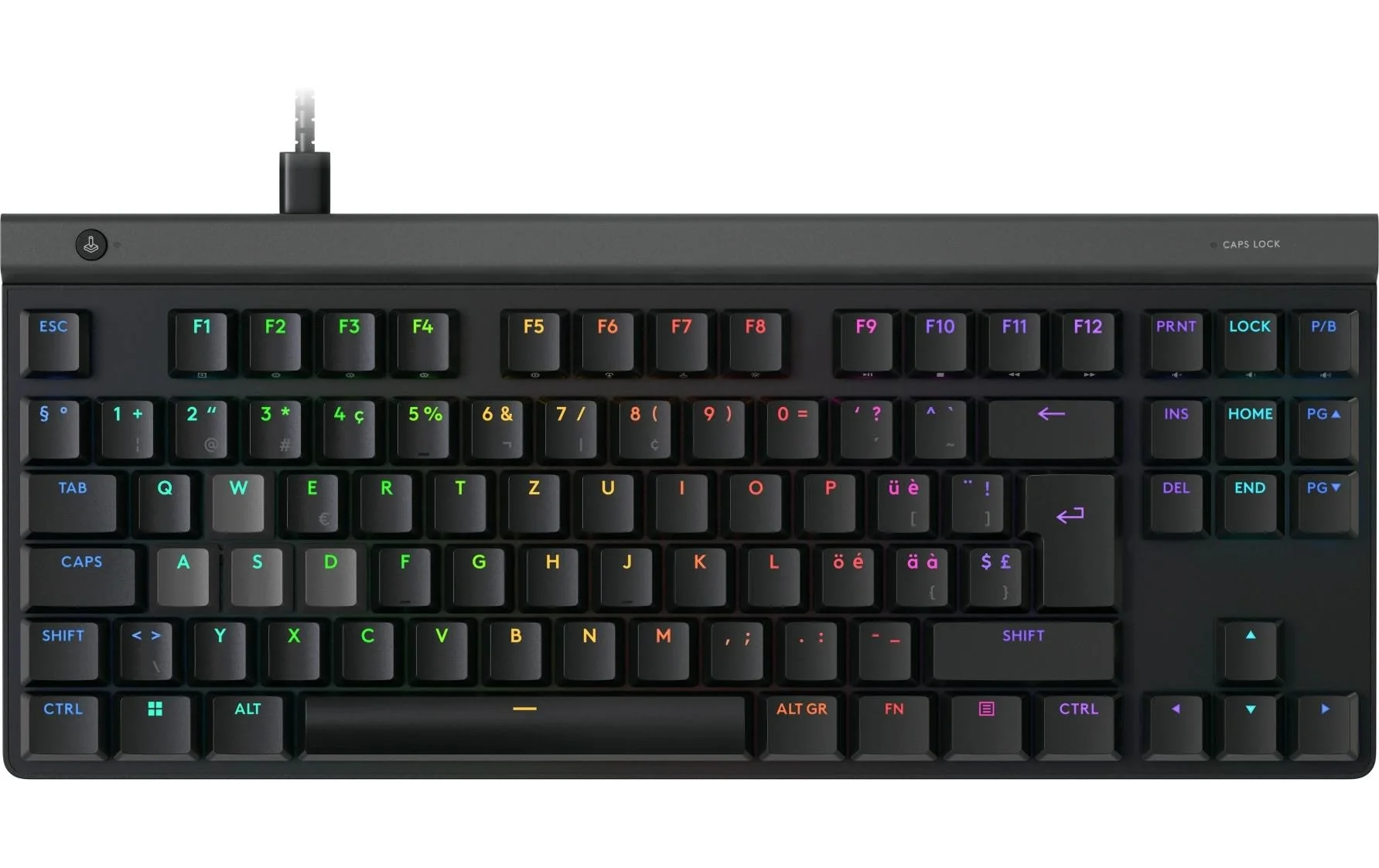 Tastierë Gaming Logitech G515 RAPID TKL, Wired, QWERTZ (CH), Analoge Magnetike, Low-Profile, TKL, RGB - Zezë