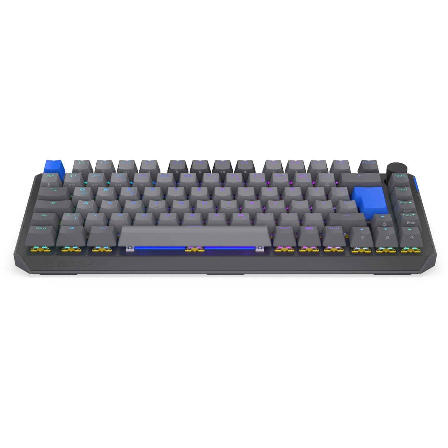 Tastierë Gaming ENDORFY Thock V2 75% / Wired & Wireless / DE / Mekanike / Yellow Switches / ARGB / Hot-Swap - Gri