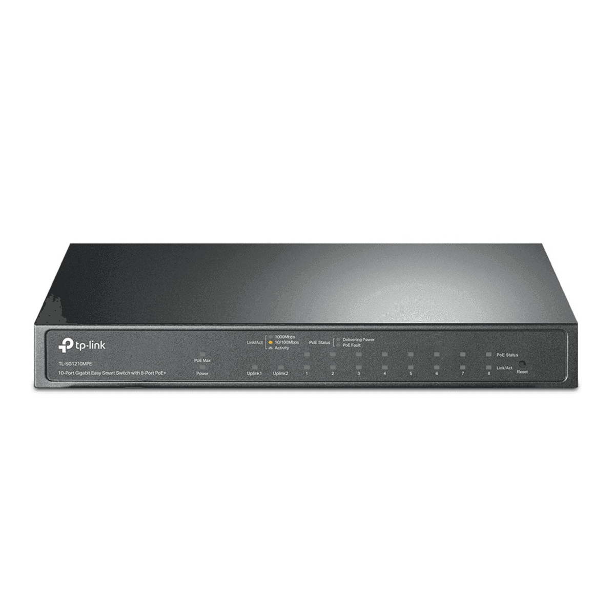 TP-Link TL-SG1210MPE 10-Port Gigabit Easy Smart PoE+ Switch – 9x RJ45, 1x Combo Gigabit SFP/RJ45, 8x PoE+, 123W, Fanless, Zezë