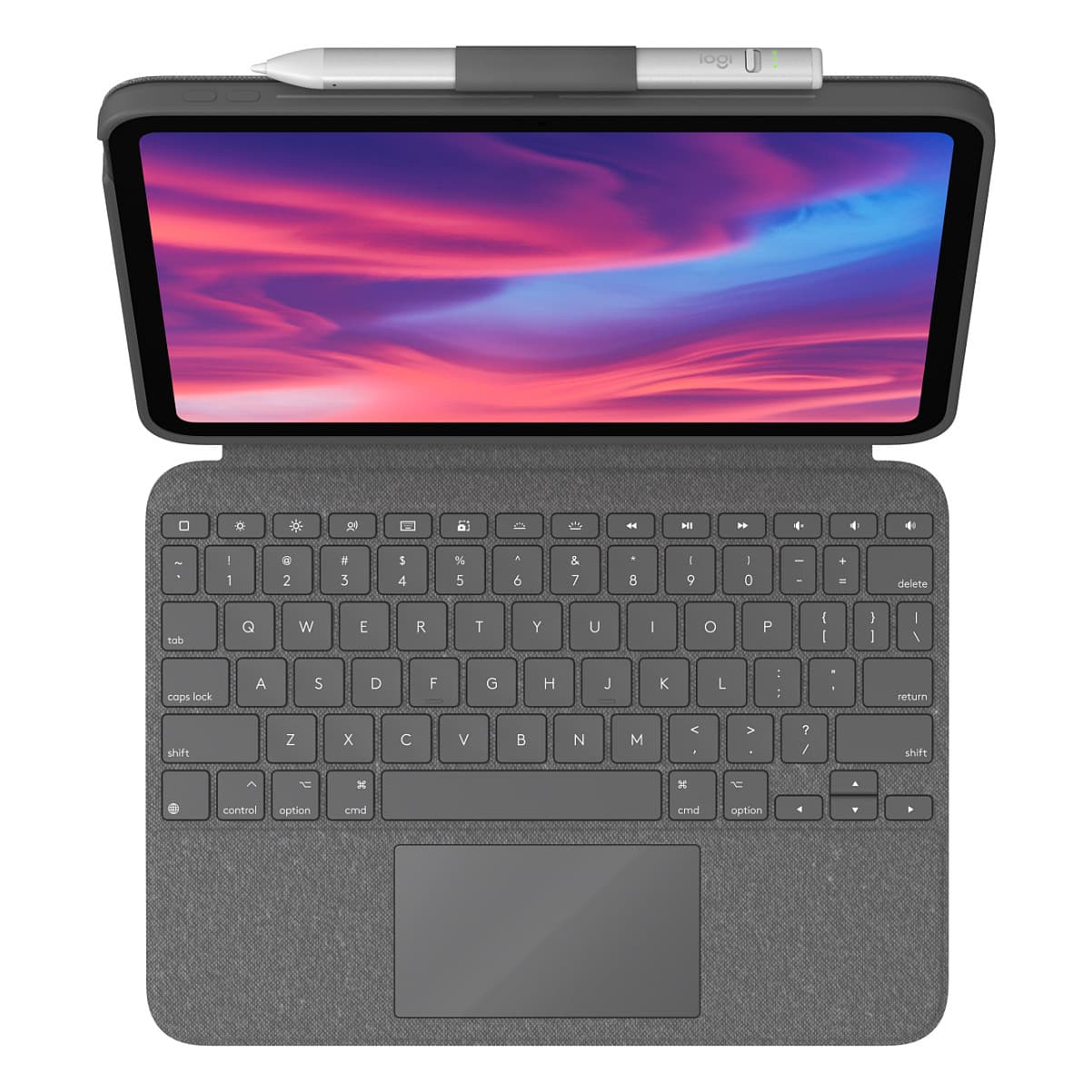 Tastierë për Tablet Logitech Combo Touch / iPad 10th Gen + A16 / QWERTY (IT) / Trackpad / Smart Connector / 16 Nivele Ndriçimi – Gri