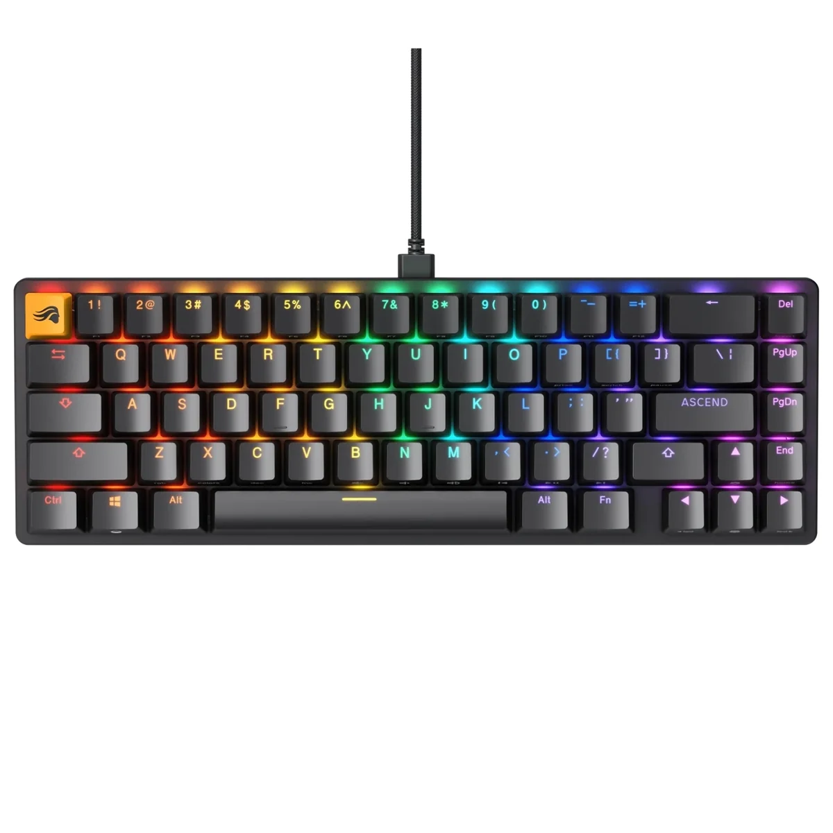 Tastierë Gaming Glorious GMMK 2 Compact, 65%, Mekanike, Wired, Fox Linear Switches, RGB, FR-Layout - Zezë