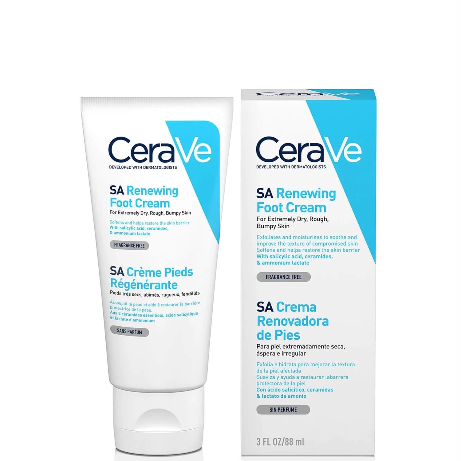 CeraVe SA Renewing Foot Cream – Krem rigjenerues për këmbë të thata dhe të ashpra 88 ml