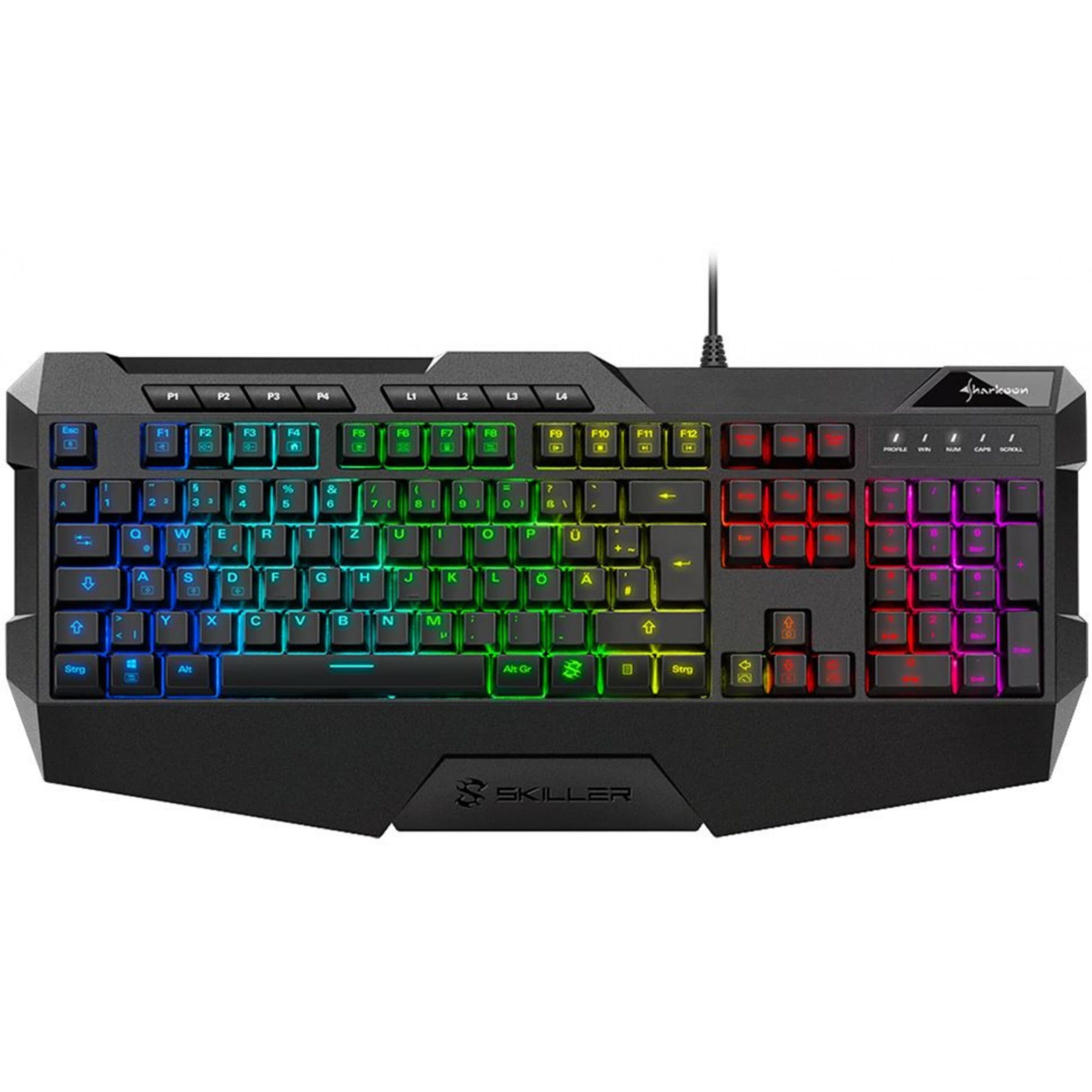 Tastierë gaming Sharkoon Skiller SGK4 Rubberdome / Wired / QWERTZ / German Language – Zezë