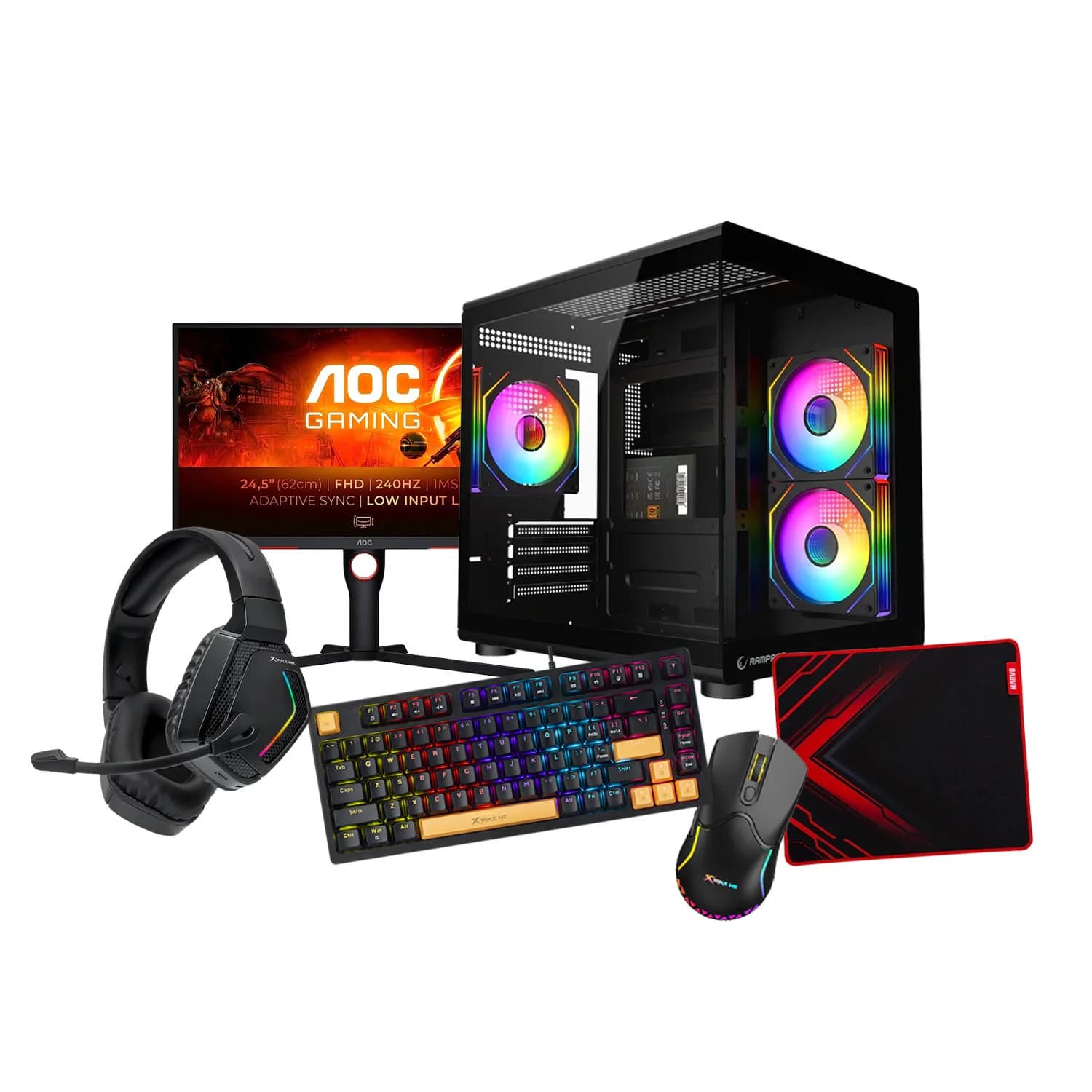 ELITE BUNDLE 1 PC GAMING BLD AMD RYZEN 5 5600X GEFORCE RTX 5060 8GB 16GB DDR4 512GB SSD M2 RAMPAGE MINID V1 BLACK