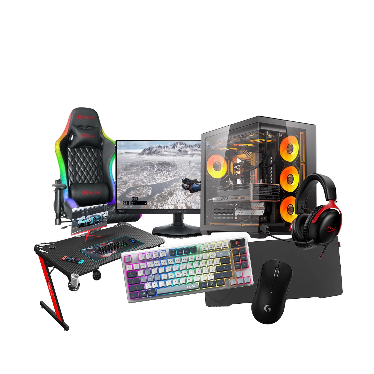 ELITE BUNDLE 6 PC GAMING BLD AMD RYZEN 7 7800X3D GEFORCE RTX 5070 12GB 32GB DDR5 2TB SSD M2 DARKFLASH CASE X280 850W